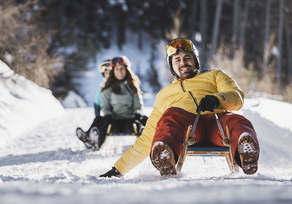 Winterurlaub_Brixen_Spiluck_Rodeln_Abfahrt